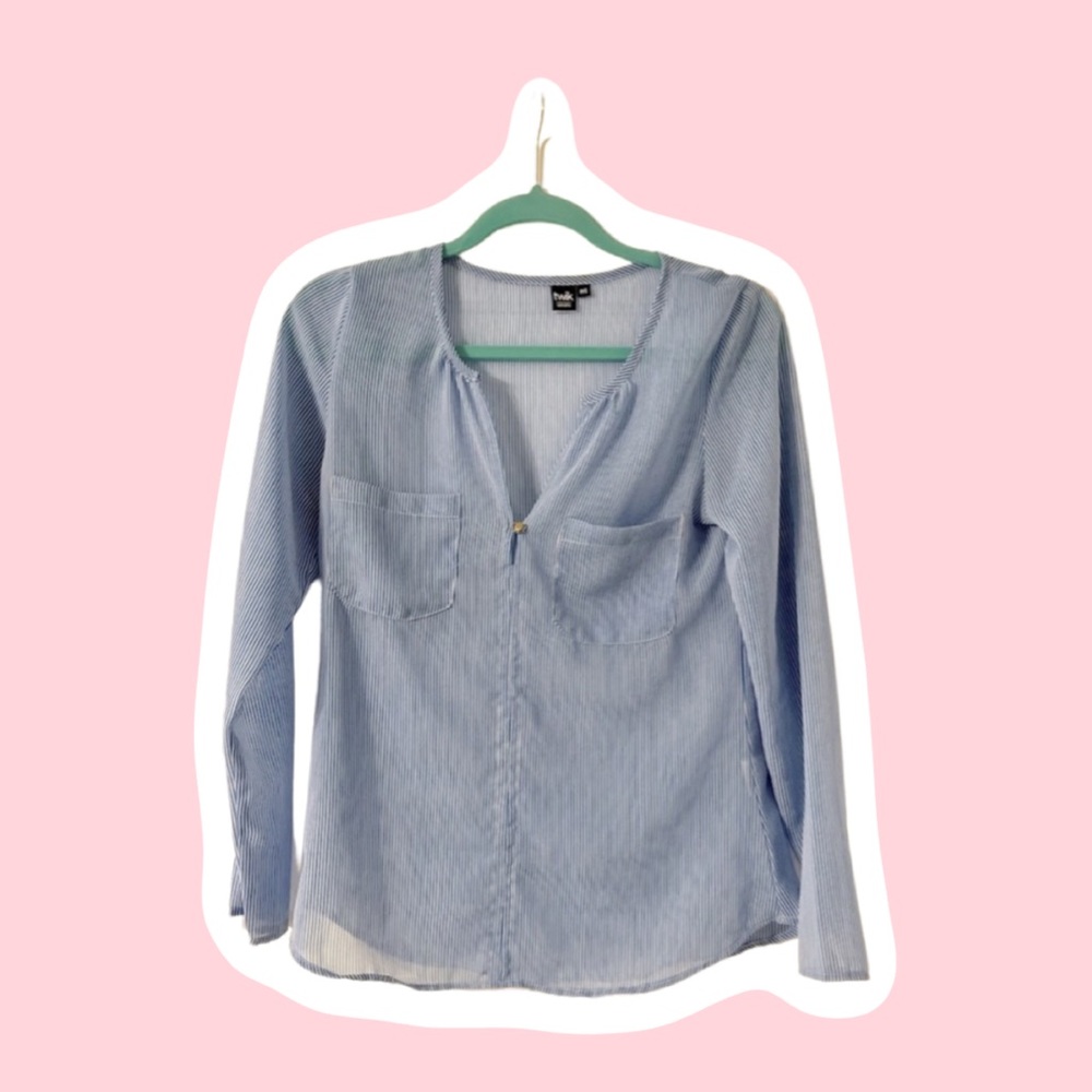3/$30 Twik by Simons semi-sheer long sleeve blouse